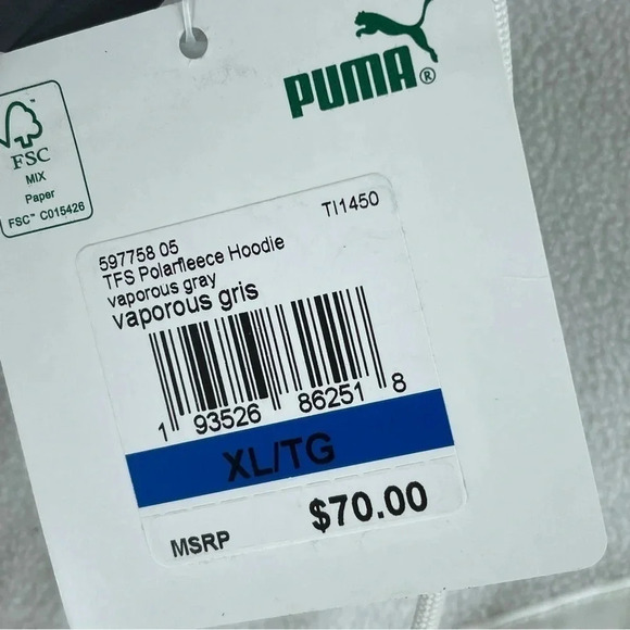 NWT Puma long sleeve hooded sweatshirt Womens Size XL - 2751 - Picture 5 of 10